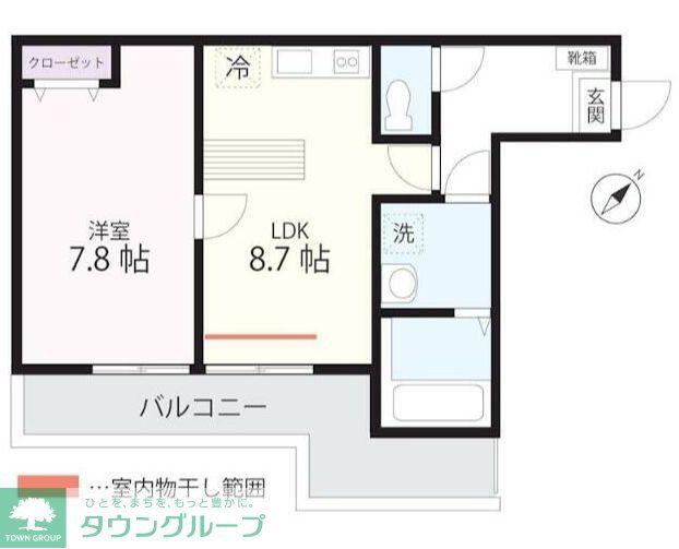 QUIET CRAB HOUSE MIX三ツ沢下町(1LDK/3階)の間取り写真