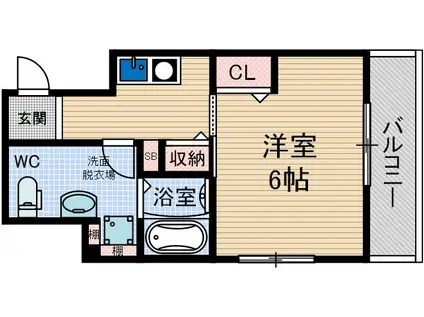 サンクラッソ茨木駅前(1K/1階)の間取り写真