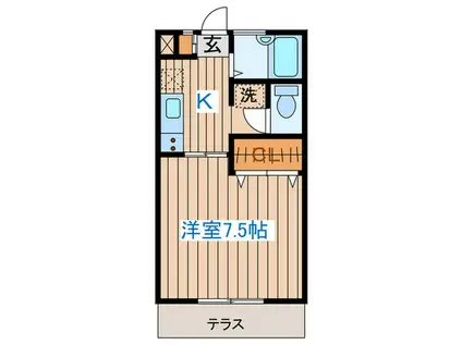 フォレスト連坊弐番館(1K/1階)の間取り写真