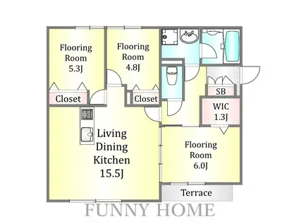 BLANCHE OJU(3LDK/1階)の間取り写真