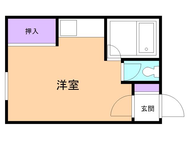 ハイツクリエイト(ワンルーム/2階)の間取り写真