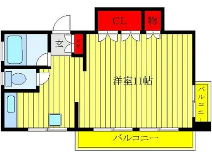 スタイリスト・コーポラス(ワンルーム/3階)の間取り写真
