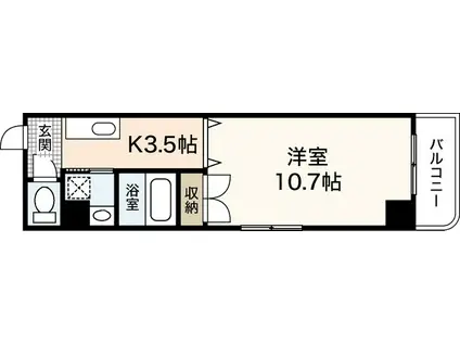 ヴィブレ大須(1K/6階)の間取り写真