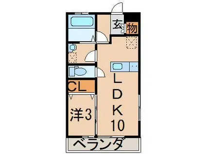 プランドール大森(1LDK/2階)の間取り写真