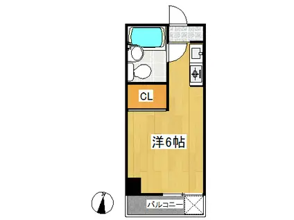 コルナス豪徳寺(1K/1階)の間取り写真