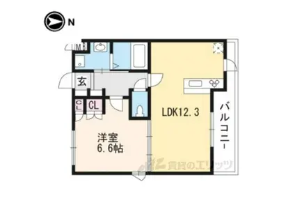 APPARTEMENTパルクドゥ(1LDK/1階)の間取り写真