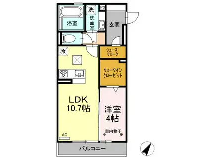 フロレゾン(1LDK/1階)の間取り写真