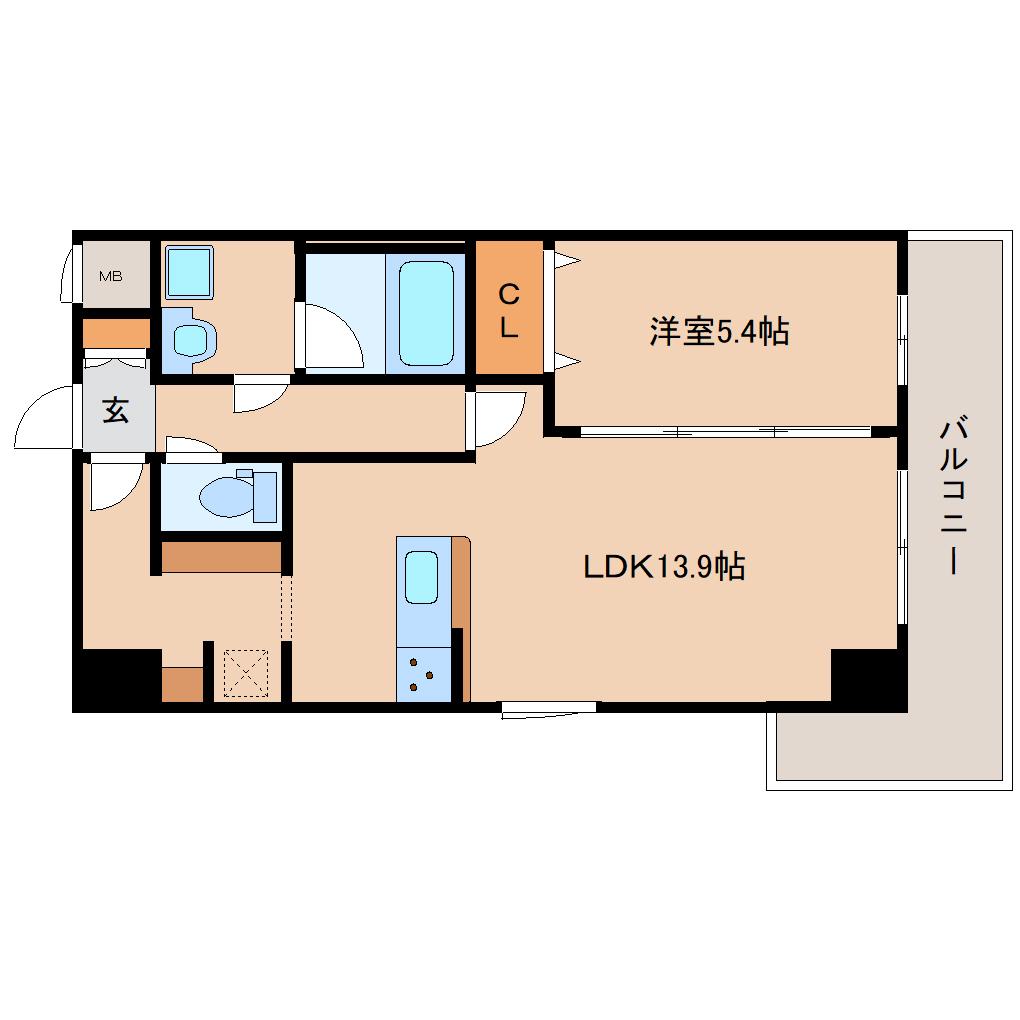 SAIDAIJI TERRACE(1LDK/7階)の間取り写真
