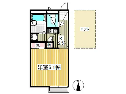 グランアルブル石神井(1K/1階)の間取り写真