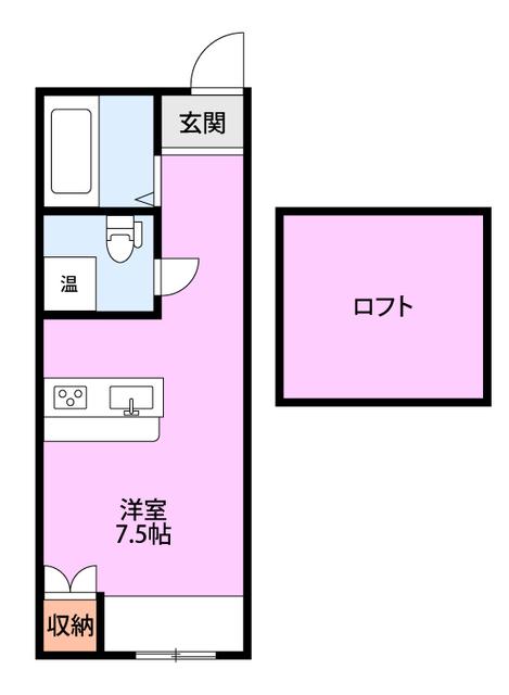 ノースシティ長者町(ワンルーム/2階)の間取り写真