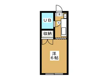 篠崎ビル(ワンルーム/1階)の間取り写真