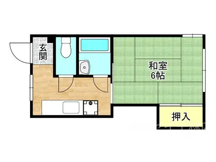 旭マンション(1K/2階)の間取り写真