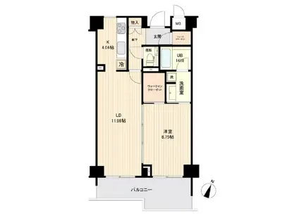 エスティメゾン白金台(1LDK/2階)の間取り写真