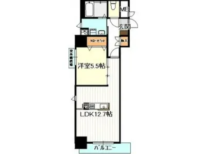 ヴェルドュアルテ(1LDK/2階)の間取り写真