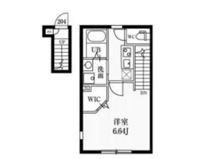 ミハス練馬春日町(1K/2階)の間取り写真