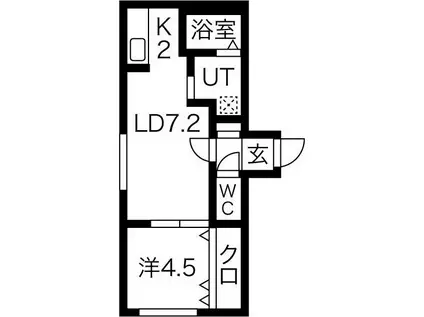 WELINA南郷10(1LDK/4階)の間取り写真