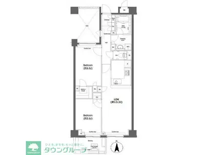 戸越銀座プレイス(2LDK/5階)の間取り写真