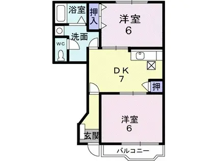 サステナ飯塚II(1LDK/1階)の間取り写真