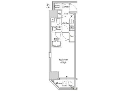 カーサスプレンディッド虎ノ門(1K/10階)の間取り写真