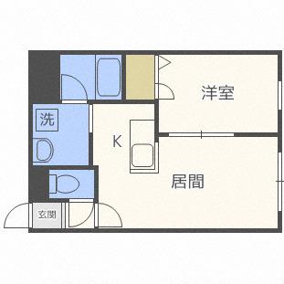 グランディール45(1LDK/1階)の間取り写真