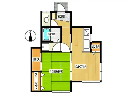 マ・メゾンII(1LDK/1階)の間取り写真