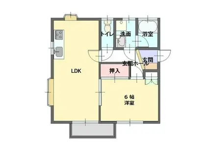 グレース D棟(1LDK/1階)の間取り写真