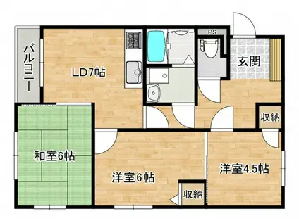 コーポ府南(3DK/3階)の間取り写真