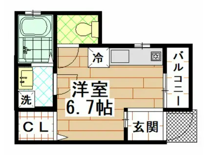 プリッ2ナガセ(ワンルーム/1階)の間取り写真