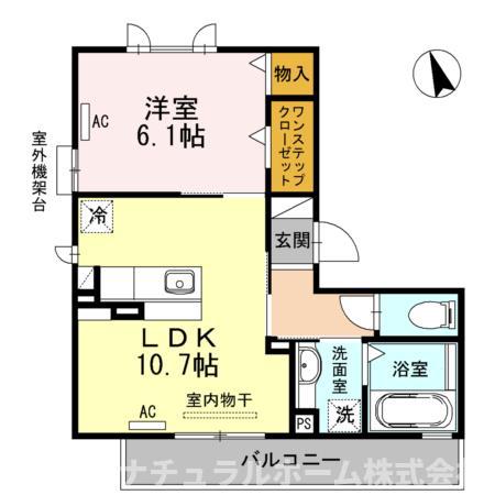 LA BELLEZZA A棟(1LDK/3階)の間取り写真