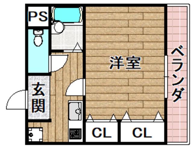 サンフォートメゾン(1K/2階)の間取り写真