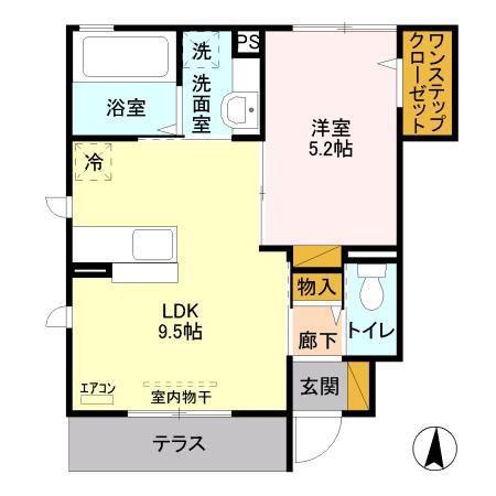 コンフォール・メゾンIII(1LDK/1階)の間取り写真