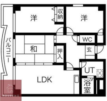  カルム土井(3LDK/4階)の間取り写真