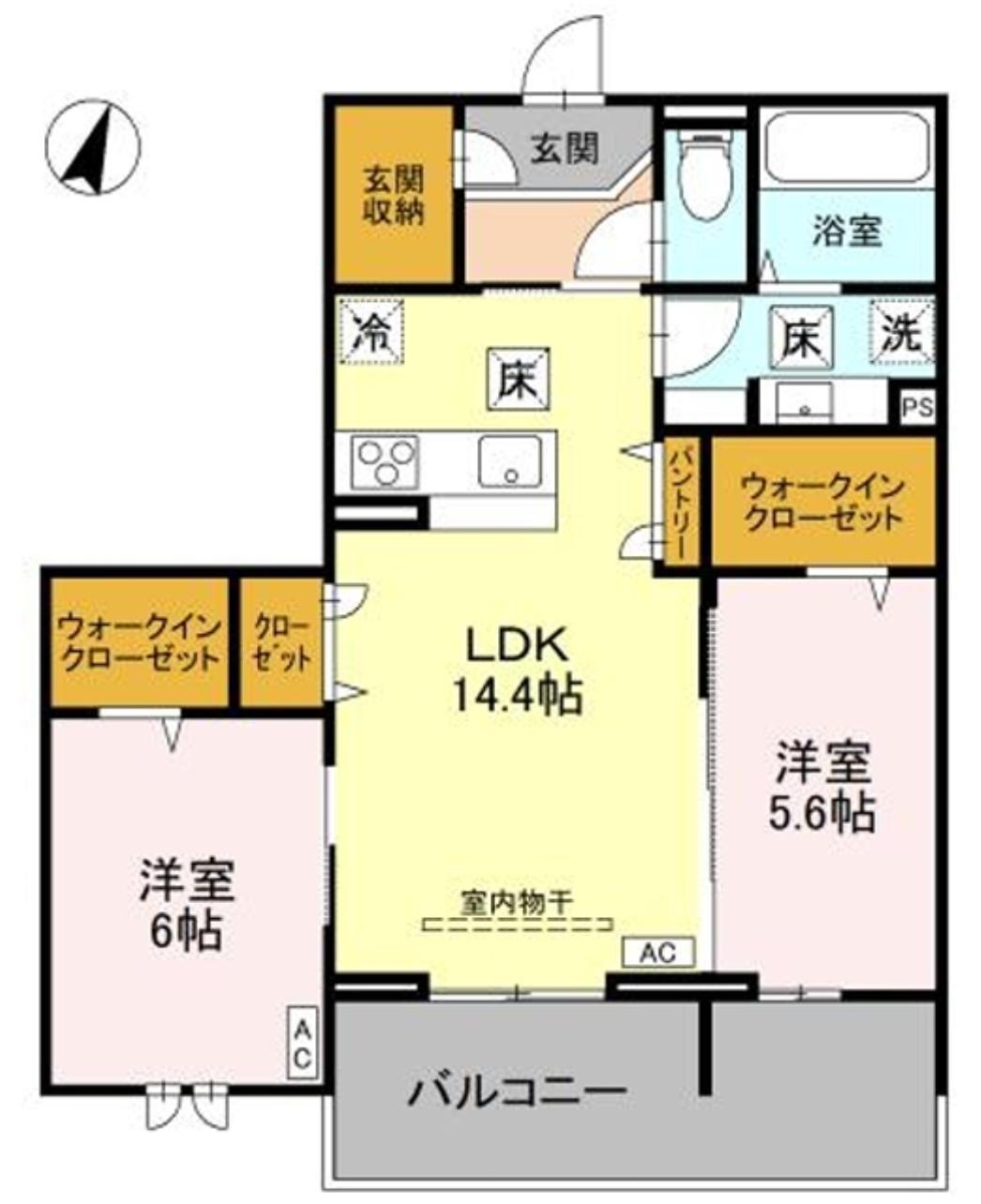 センカIII(2LDK/2階)の間取り写真