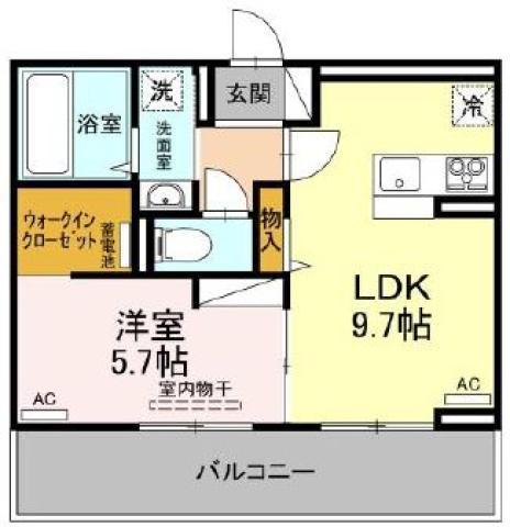 サンセール問屋町(1LDK/2階)の間取り写真