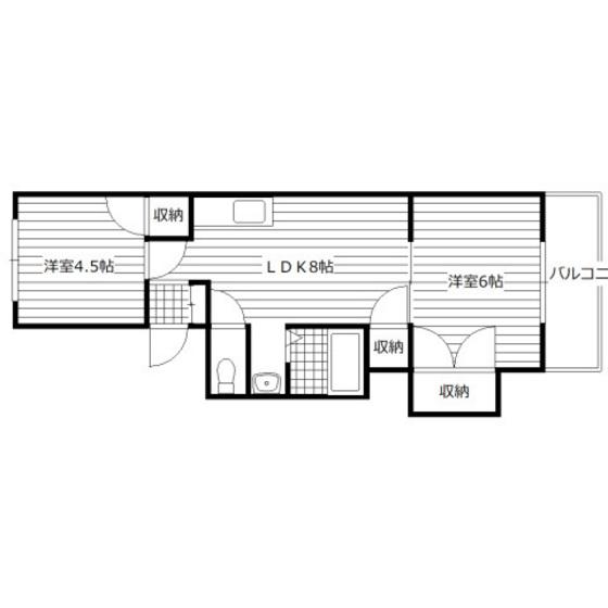 コーポ角田(2DK/2階)の間取り写真