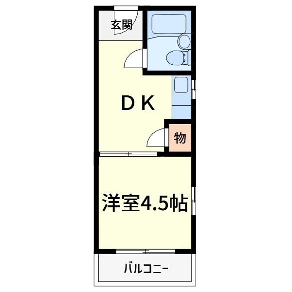 フロンティアハイツFUJIWARA(1K/3階)の間取り写真