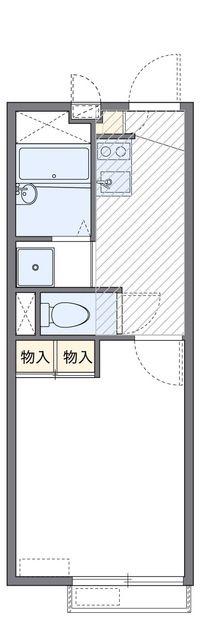 レオパレスクラージュ(1K/2階)の間取り写真