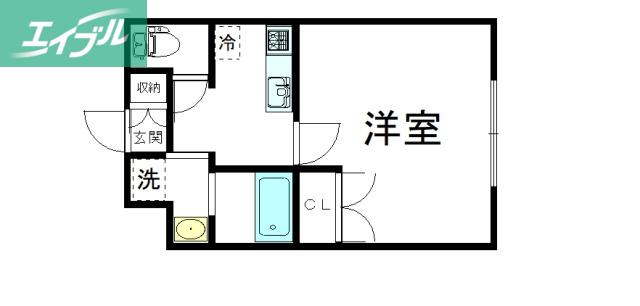 SH.GAKUNAN(1K/1階)の間取り写真