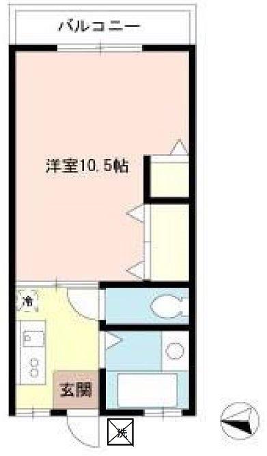 長島ワラビコーポ(1K/1階)の間取り写真