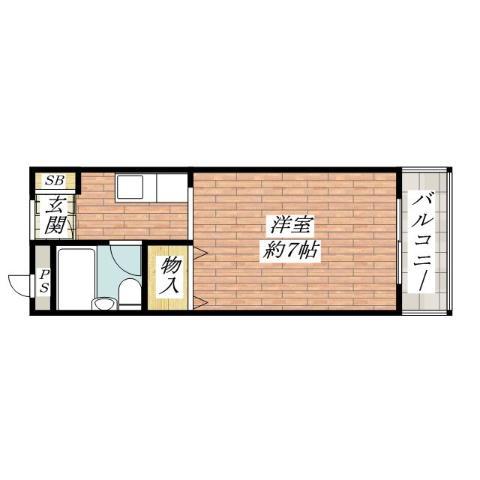 オーク135(1K/2階)の間取り写真