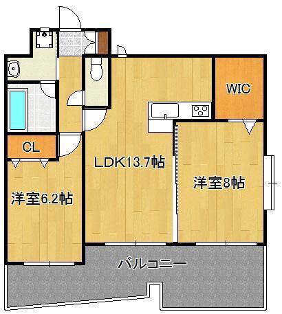 サンシャイン プリンセス 北九州(2LDK/14階)の間取り写真