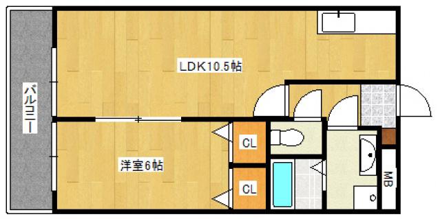 シーベル(1LDK/5階)の間取り写真