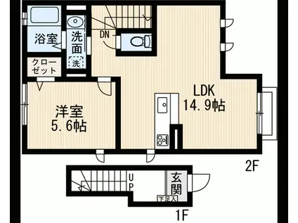 PURE MAISON(1LDK/2階)の間取り写真