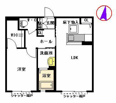 エスぺランサ (1LDK/1階)の間取り写真