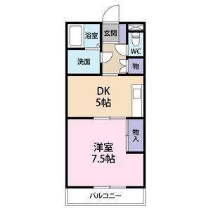 リッツ・東静岡(1DK/4階)の間取り写真