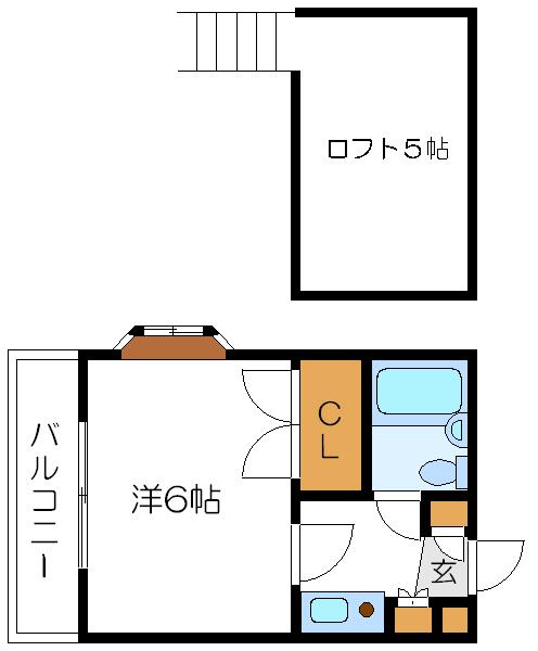 オリーブ(1K/2階)の間取り写真