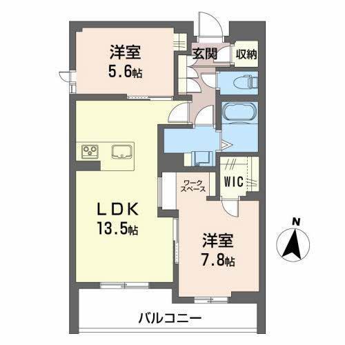 シャーメゾンガーデンズ幸町(2LDK/4階)の間取り写真