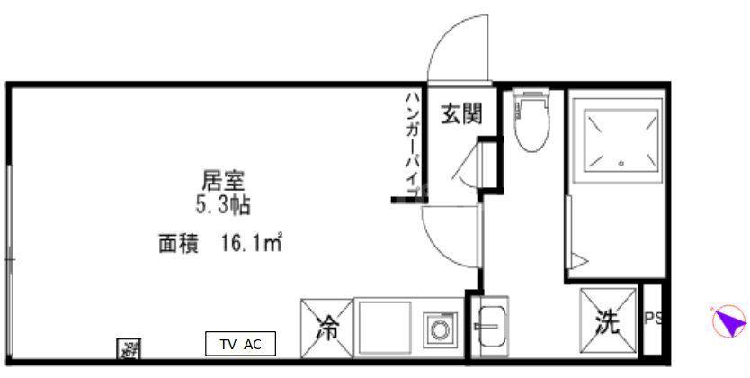 クレサージュ青戸(ワンルーム/3階)の間取り写真