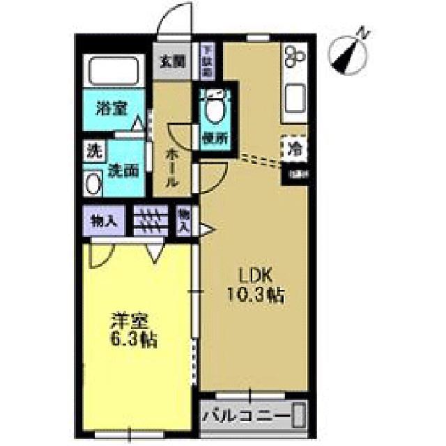 ソルクレスト(1LDK/3階)の間取り写真