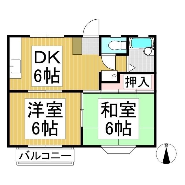 フェアハウス21(2DK/2階)の間取り写真
